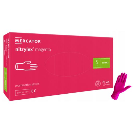 Gumikesztyű Mercator Magenta S 100db Rózsaszín Nitril